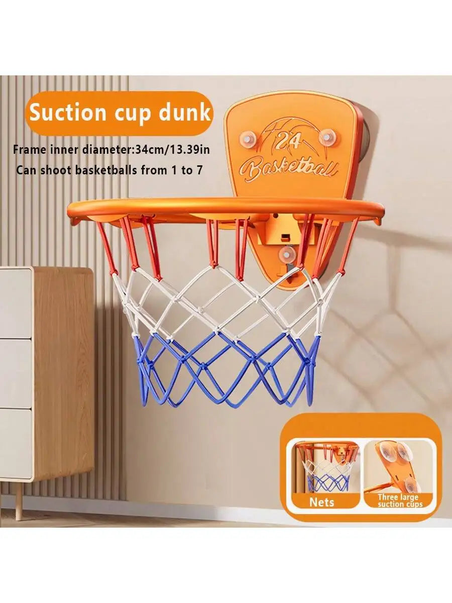 Boys basketball stand set, punch-free indoor basketball stand, children's shooting stand for home use, 7-inch silent basketball