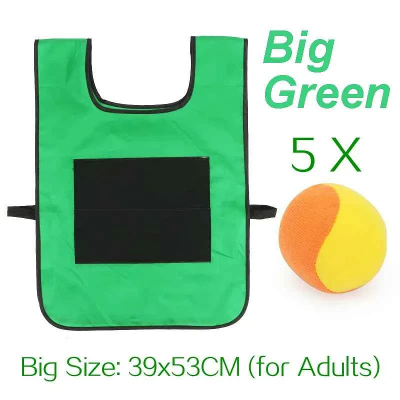 Sticky Dodge Ball Game Vest Outdoor Sports Toy Jersey Fabric  Props Throw Catch Soft Fleece Balls Safe for Kids Teens Adults