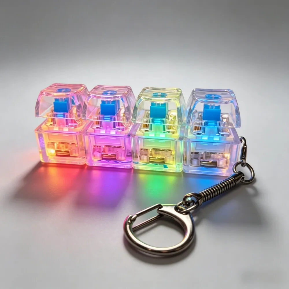 2026 HOT Multi-Style LED Light-Up Keycap Keychain Clicker Fidget Toy Stress Relief Portable Desk Accessory for Kids Adults