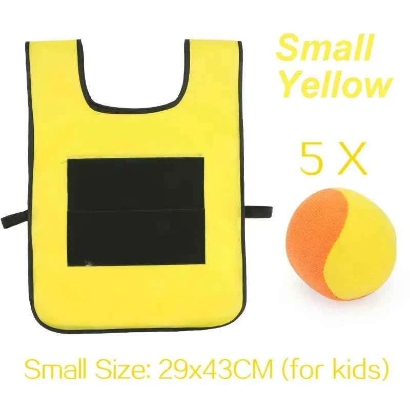 Sticky Dodge Ball Game Vest Outdoor Sports Toy Jersey Fabric  Props Throw Catch Soft Fleece Balls Safe for Kids Teens Adults