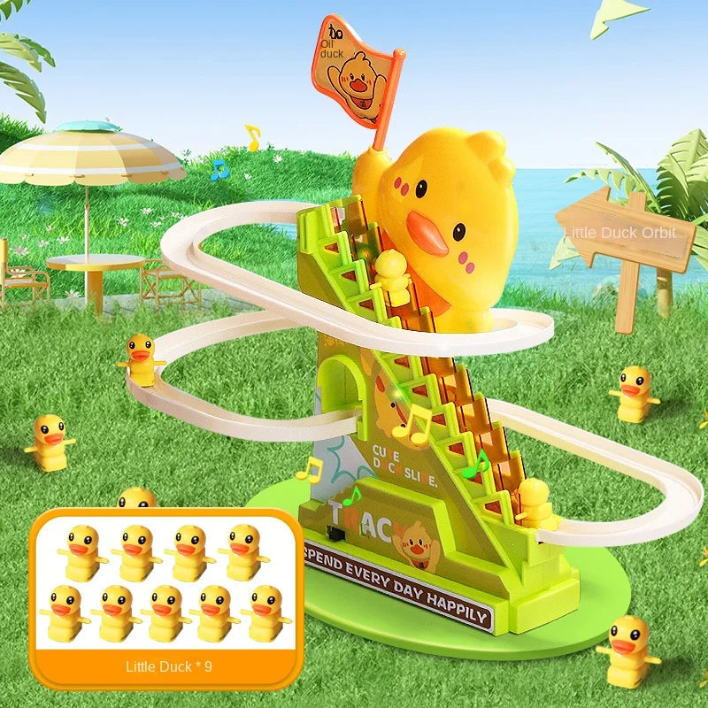 Stair Climbing Ducks Toy with Flashing Lights & Music