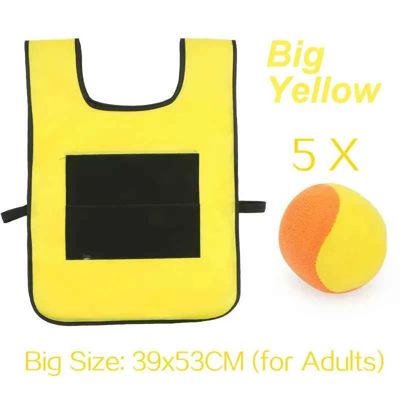 Sticky Dodge Ball Game Vest Outdoor Sports Toy Jersey Fabric  Props Throw Catch Soft Fleece Balls Safe for Kids Teens Adults