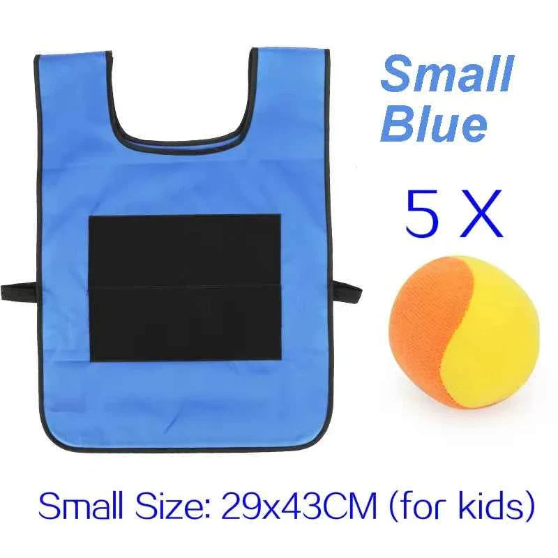 Sticky Dodge Ball Game Vest Outdoor Sports Toy Jersey Fabric  Props Throw Catch Soft Fleece Balls Safe for Kids Teens Adults