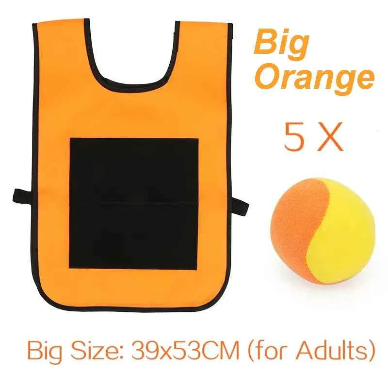 Sticky Dodge Ball Game Vest Outdoor Sports Toy Jersey Fabric  Props Throw Catch Soft Fleece Balls Safe for Kids Teens Adults
