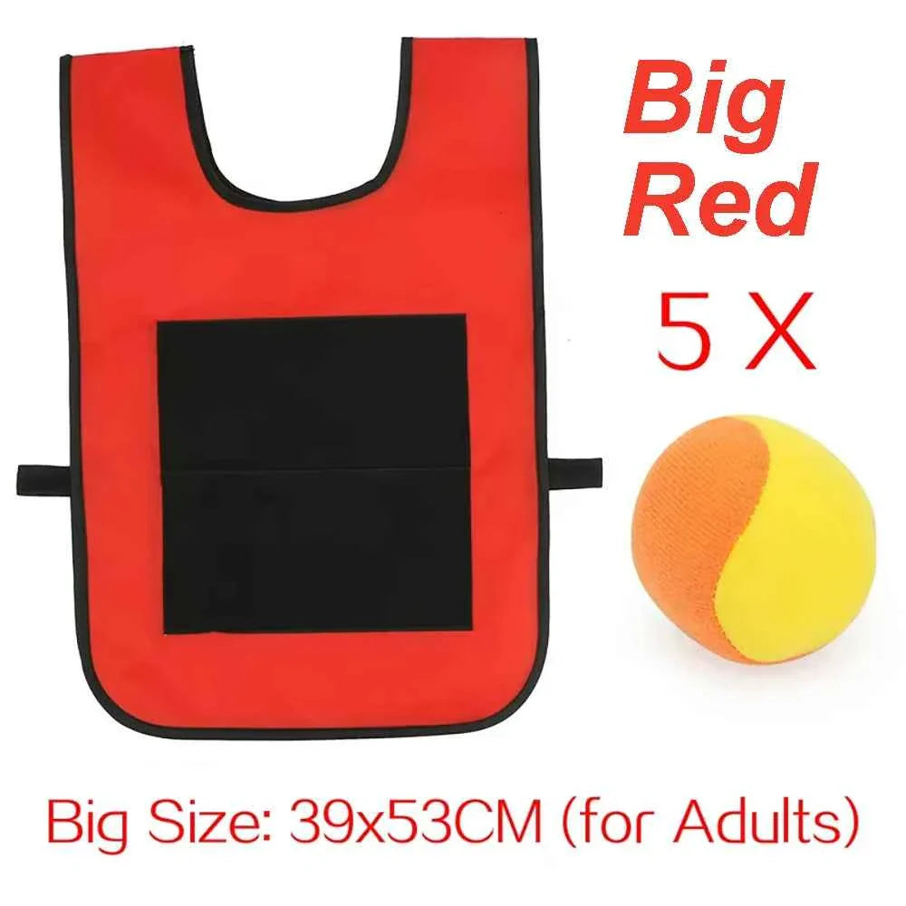 Sticky Dodge Ball Game Vest Outdoor Sports Toy Jersey Fabric  Props Throw Catch Soft Fleece Balls Safe for Kids Teens Adults