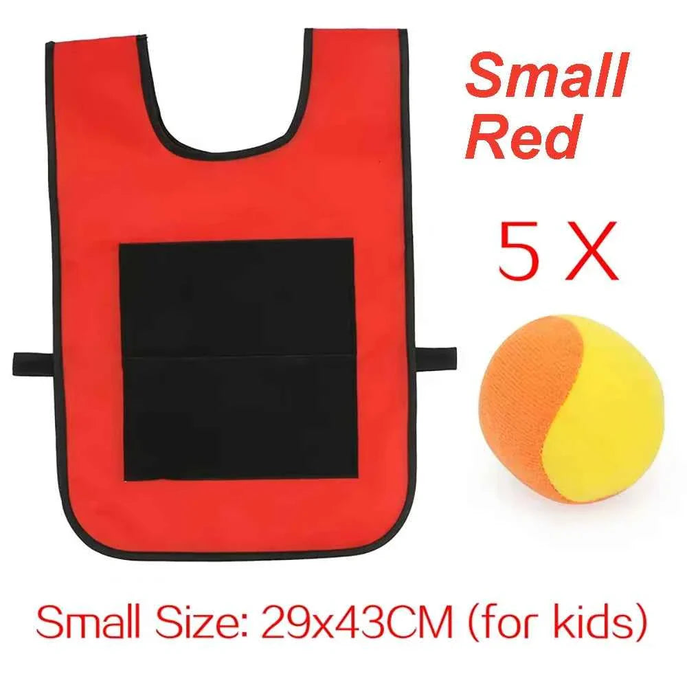 Sticky Dodge Ball Game Vest Outdoor Sports Toy Jersey Fabric  Props Throw Catch Soft Fleece Balls Safe for Kids Teens Adults