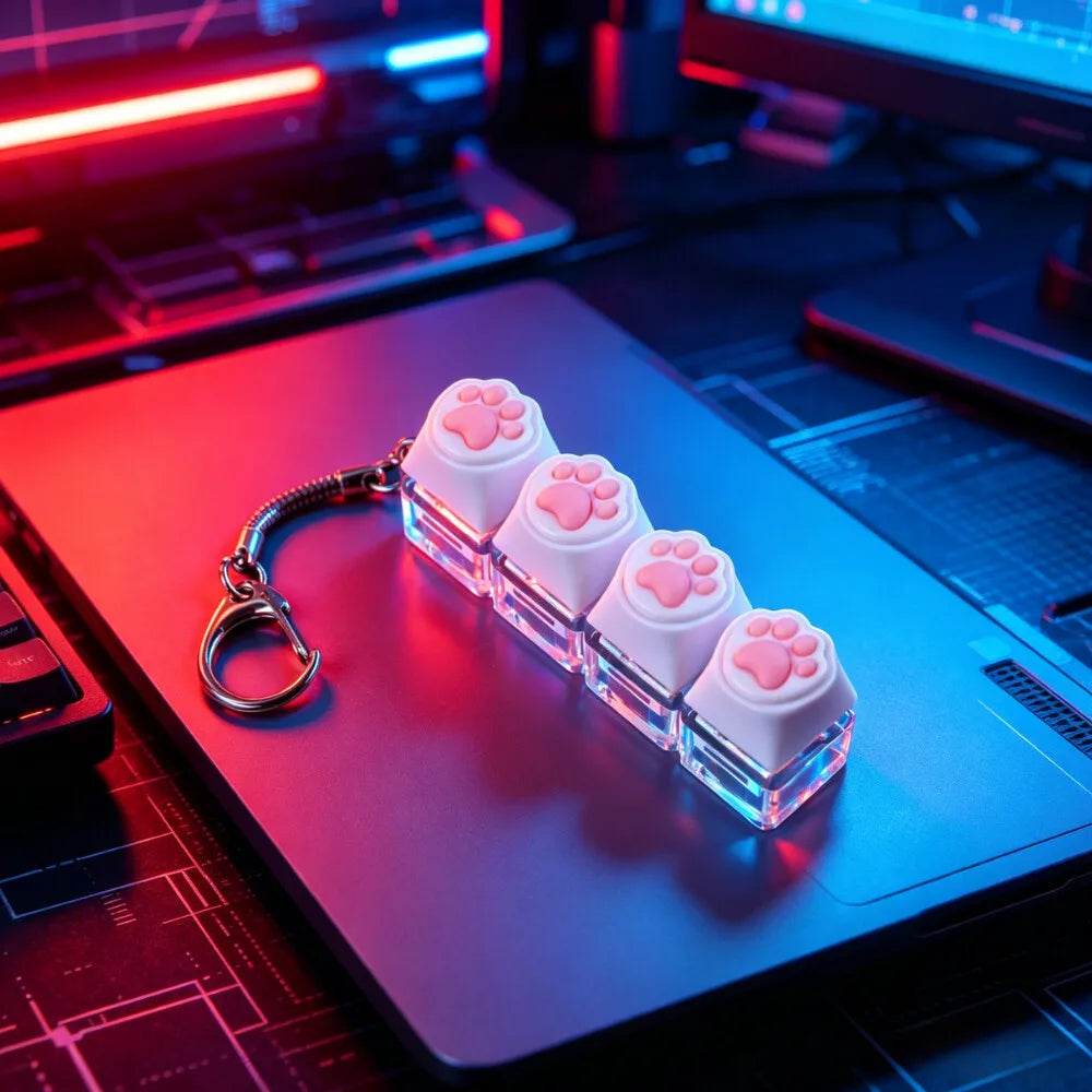 2026 HOT Multi-Style LED Light-Up Keycap Keychain Clicker Fidget Toy Stress Relief Portable Desk Accessory for Kids Adults