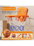 Boys basketball stand set, punch-free indoor basketball stand, children's shooting stand for home use, 7-inch silent basketball
