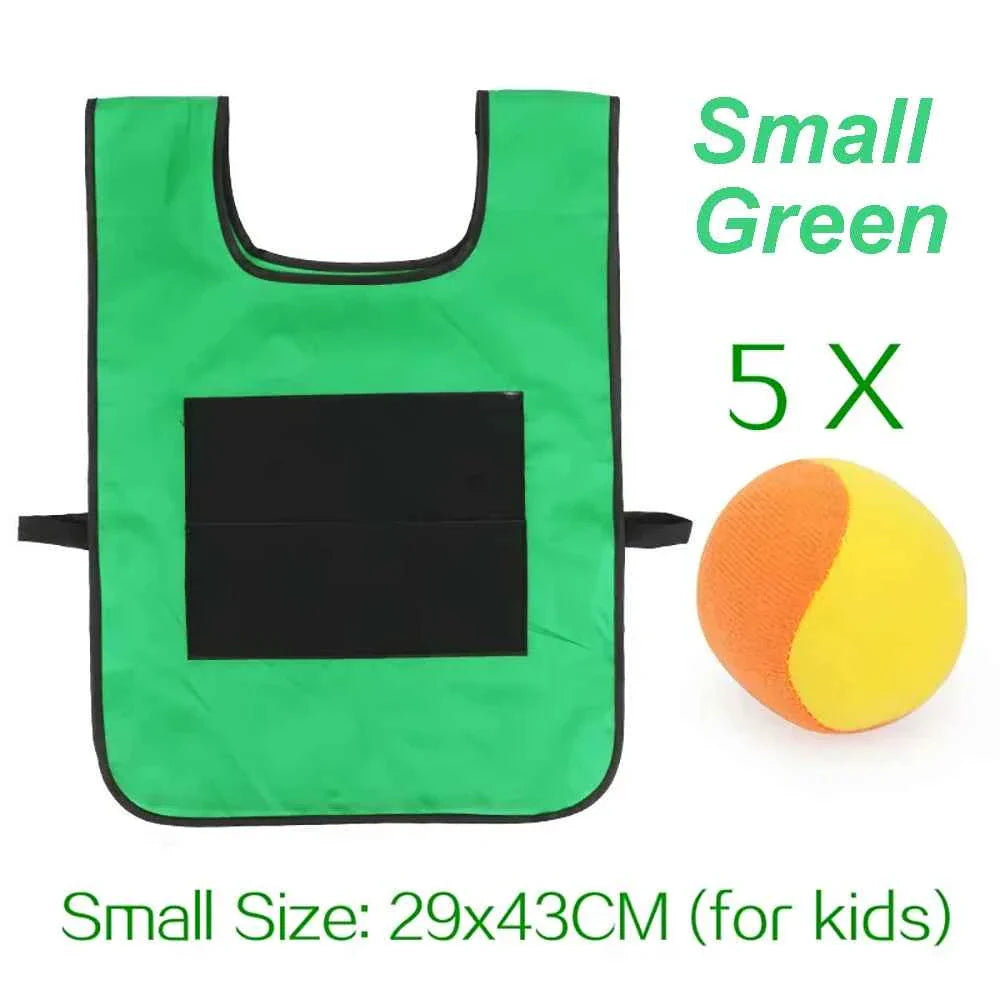 Sticky Dodge Ball Game Vest Outdoor Sports Toy Jersey Fabric  Props Throw Catch Soft Fleece Balls Safe for Kids Teens Adults