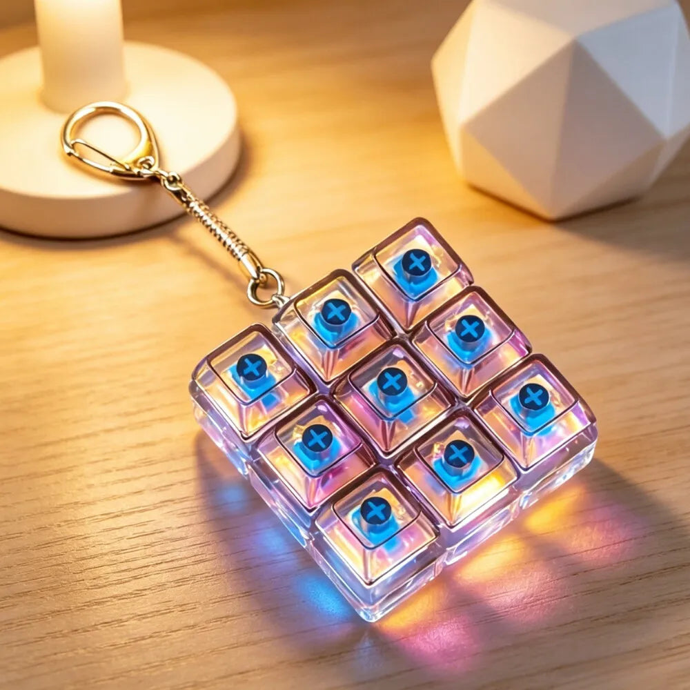 2026 HOT Multi-Style LED Light-Up Keycap Keychain Clicker Fidget Toy Stress Relief Portable Desk Accessory for Kids Adults