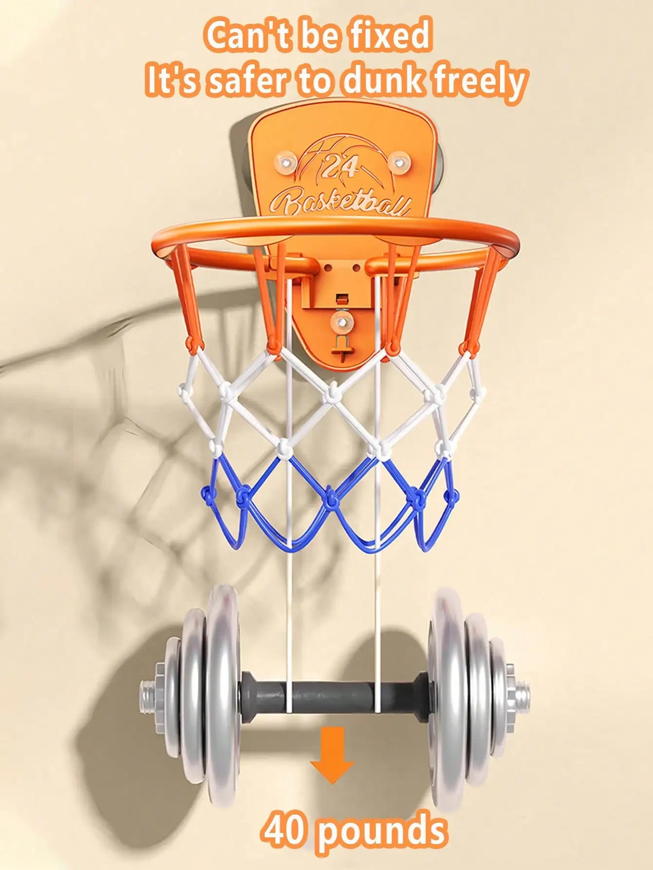 Boys basketball stand set, punch-free indoor basketball stand, children's shooting stand for home use, 7-inch silent basketball