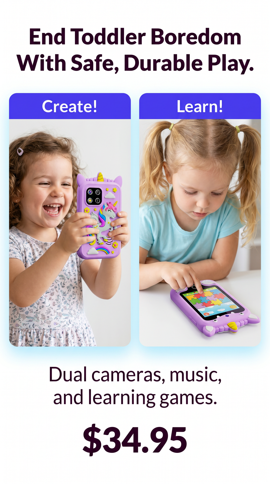 Unicorn Play Smartphone Touchscreen Games Camera Video Music